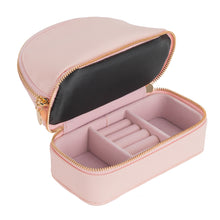 Smileshe Jewelry Box for Women, PU Leather Storage Organizer Case, 2 Layers Makeup Cosmetic Bag for Rings Earrings Necklaces Bracelets