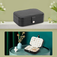 Smileshe Jewelry Box, PU Leather Small Portable Travel Case, 2 Layers Organizer Display Storage Holder Boxes for Rings, Earrings, Necklaces, Bracelets