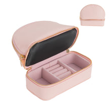 Smileshe Jewelry Box for Women, PU Leather Storage Organizer Case, 2 Layers Makeup Cosmetic Bag for Rings Earrings Necklaces Bracelets