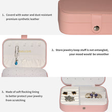 Smileshe Jewelry Box, PU Leather Small Portable Travel Case, 2 Layers Organizer Display Storage Holder Box for Rings, Earrings, Necklaces, Bracelets