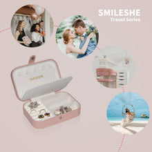 Smileshe Jewelry Box, PU Leather Small Portable Travel Case, 2 Layers Organizer Display Storage Holder Boxes for Rings, Earrings, Necklaces, Bracelets