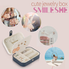 Smileshe Jewelry Box, PU Leather Small Portable Travel Case, 2 Layers Organizer Display Storage Holder Boxes for Rings, Earrings, Necklaces, Bracelets