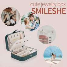 Smileshe Jewelry Box, PU Leather Small Portable Travel Case, 2 Layers Organizer Display Storage Holder Boxes for Rings, Earrings, Necklaces, Bracelets