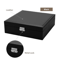 Smileshe Jewelry Box for Women Girls, PU Leather Organizer Boxes with Lock, 2 Layers Large Display Storage Case for Rings Earrings Necklaces Bracelets（Black）