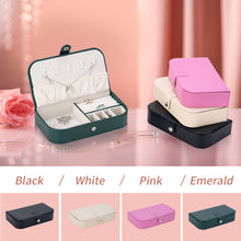 Smileshe Jewelry Box for Women Girls, PU Leather Small Portable Travel Organizer Case, Display Storage Boxes for Rings Earrings Necklaces Bracelets