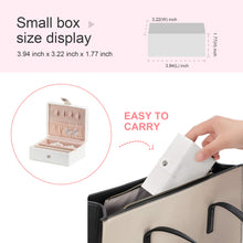 Smileshe Jewelry Box for Women Girls, PU Leather Large Storage Boxes with Portable Travel Case, Huge Lockable Display Organizer for Rings Earrings Necklaces Bracelets（White）