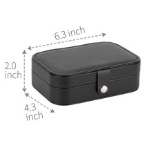 Smileshe Jewelry Box, PU Leather Small Portable Travel Case, 2 Layers Organizer Display Storage Holder Boxes for Rings, Earrings, Necklaces, Bracelets